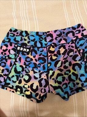 Rainbow Leopard Print Bike Shorts for Women